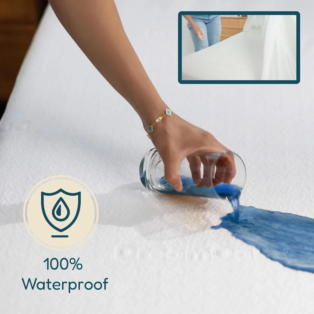 DreamOasis Waterproof Mattress Protector Twin Size, Bamboo Viscose, Machine Wash